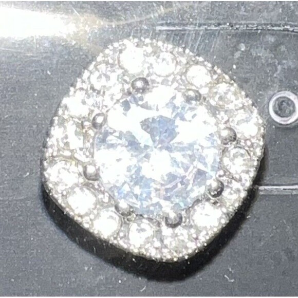 Zaxie Stephanie Taylor Cushion Cut Cubic Zirconia CZ Halo Stud Earrings $36 - Picture 2 of 5